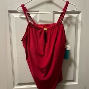 Aqua Green Red Tankini